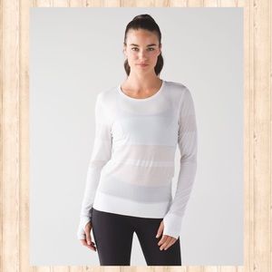 Lululemon white Breeze By long sleeve top